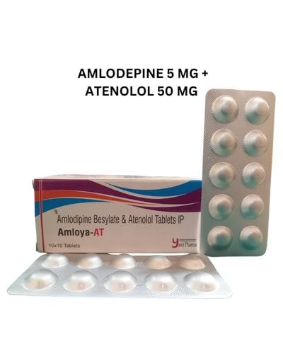 Amloya-AT Amlodipine 5mg and Atenolol 50mg Tablets PCD Franchise.