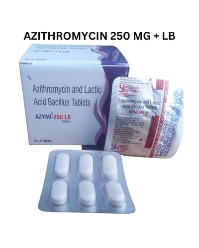Azymi-250 LB Azithromycin 250mg + Lactic Acid Bacillus Tablets