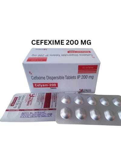 Cefyam-200 Cefixime Dispersible Tablets IP 200mg.