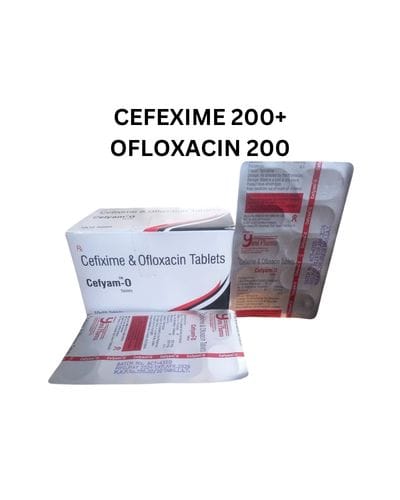 Cefyam-O Cefixime 200mg and Ofloxacin 200mg Tablets.