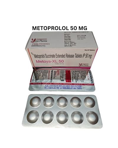 Metoya-XL 50 Metoprolol Succinate Extended Release Tablets IP 50mg National Franchise.