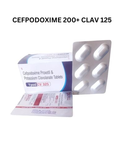 Ypod CV 325 Cefpodoxime 200mg and Potassium Clavulanate 125mg Tablets PCD Franchise India.